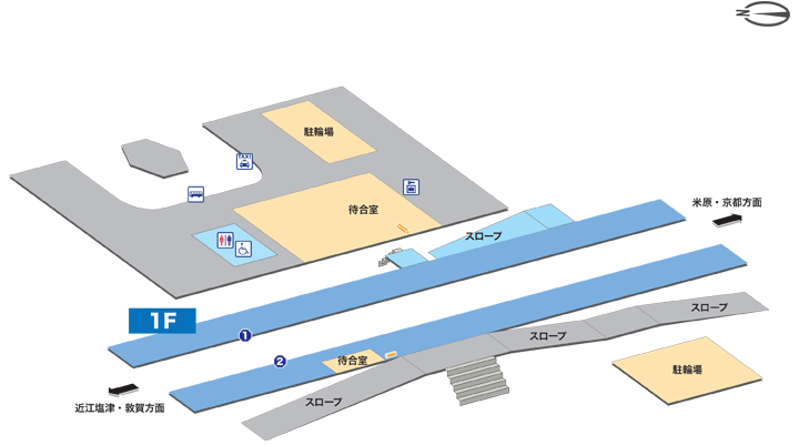 河毛駅構内図