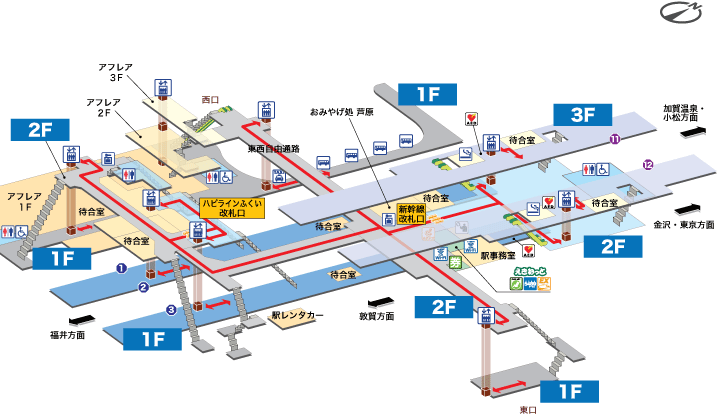 芦原温泉駅構内図