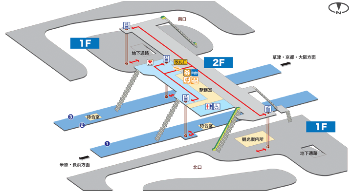 安土駅構内図