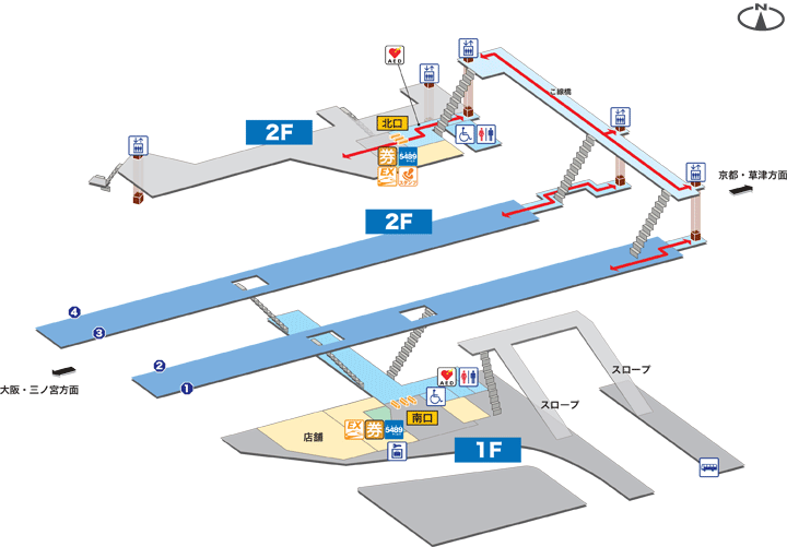 西大路駅構内図