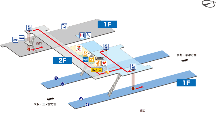 向日町駅構内図