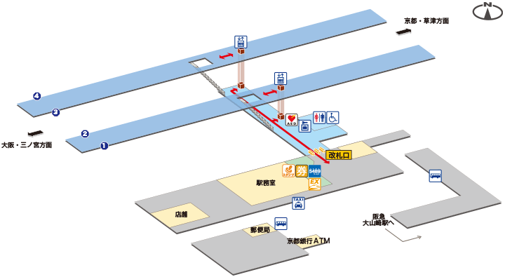 山崎駅構内図