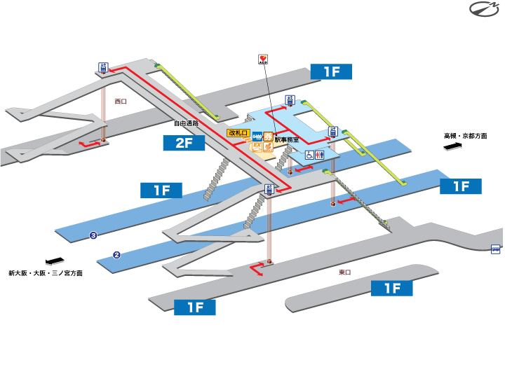 東淀川駅構内図