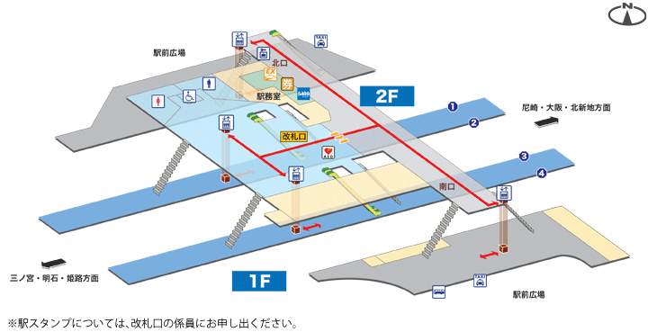 灘駅構内図