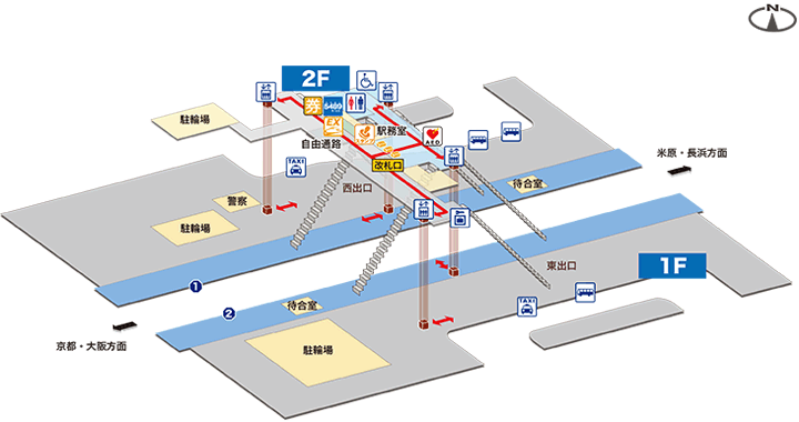 南彦根駅構内図