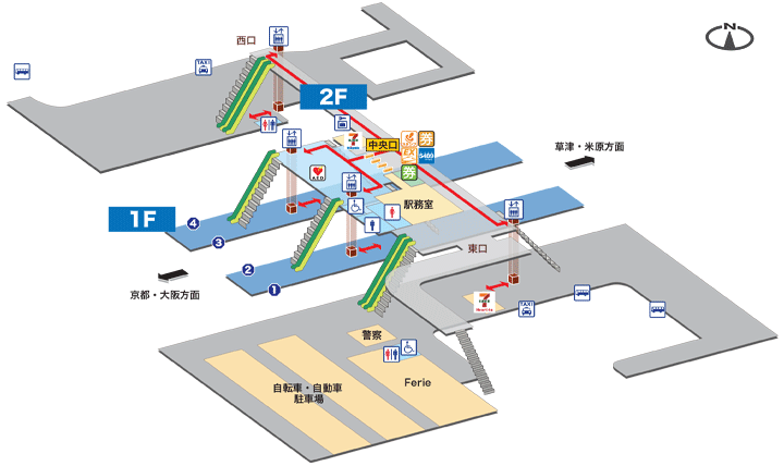 南草津駅構内図