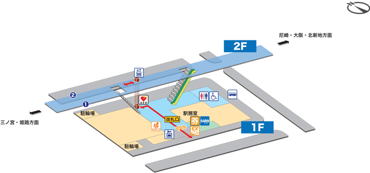 さくら夙川駅構内図