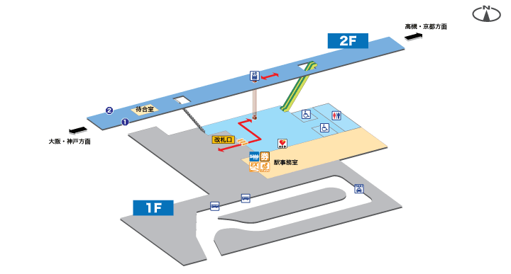 JR総持寺駅構内図