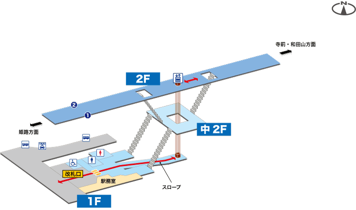 野里駅構内図