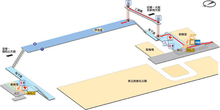 北伊丹駅構内図