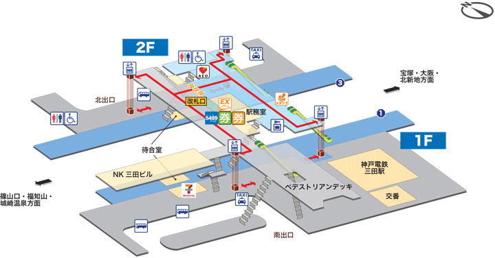 三田駅構内図
