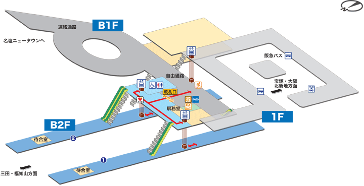 西宮名塩駅構内図