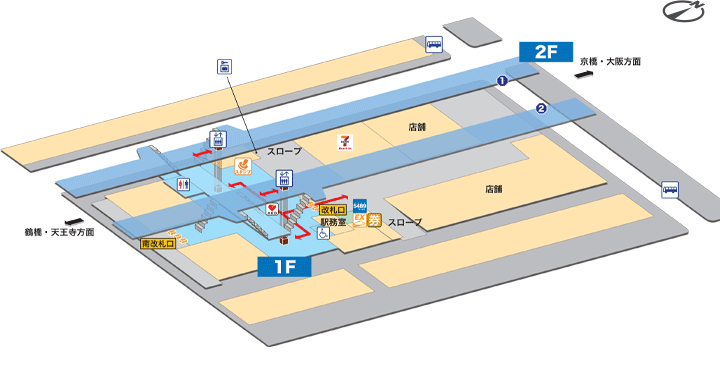 玉造駅構内図