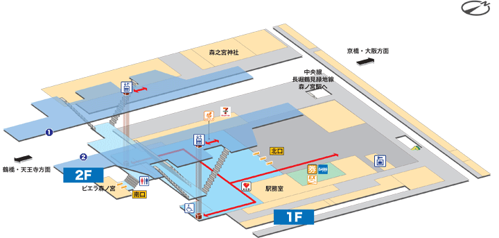 森ノ宮駅構内図