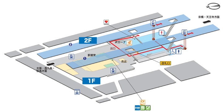 天満駅構内図