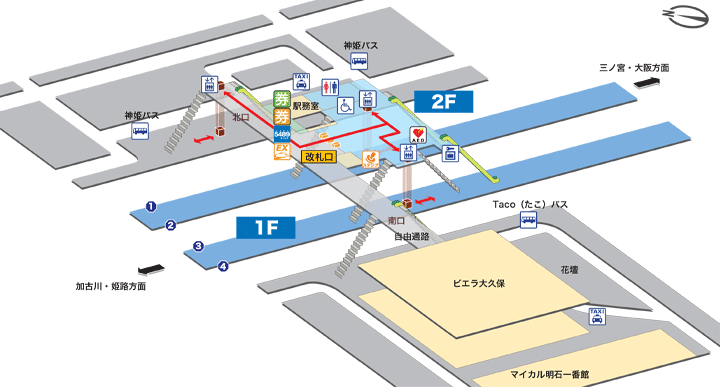 大久保駅構内図
