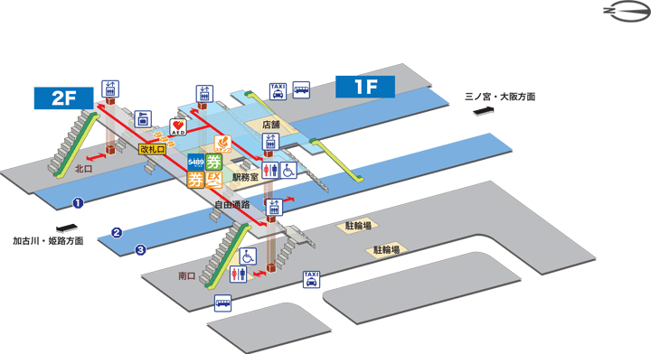 土山駅構内図