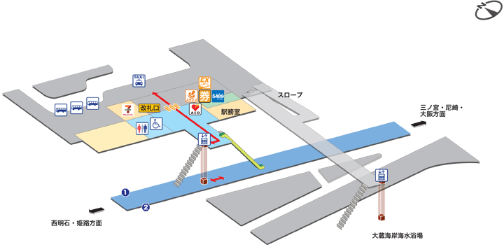 朝霧駅構内図