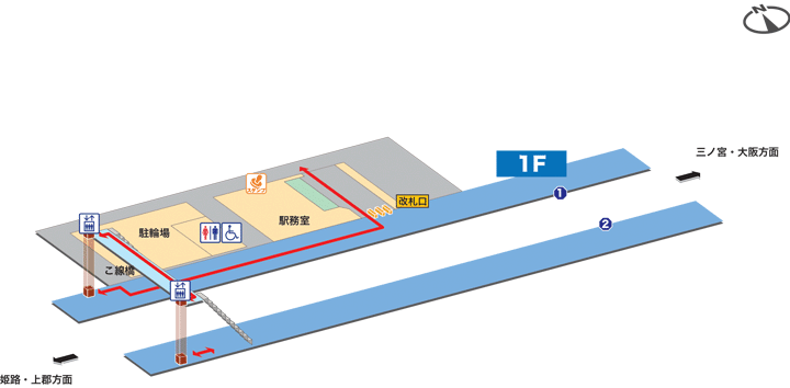 ひめじ別所駅構内図
