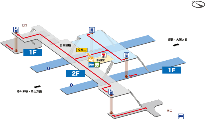 手柄山平和公園駅構内図