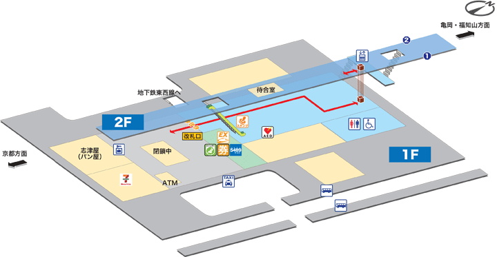 二条駅構内図