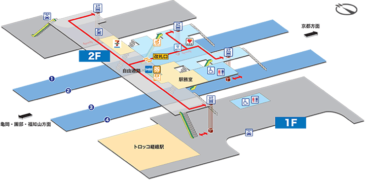 嵯峨嵐山駅構内図
