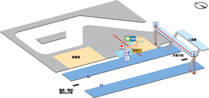 太秦駅構内図