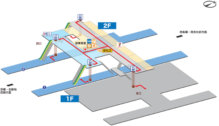 野崎駅構内図