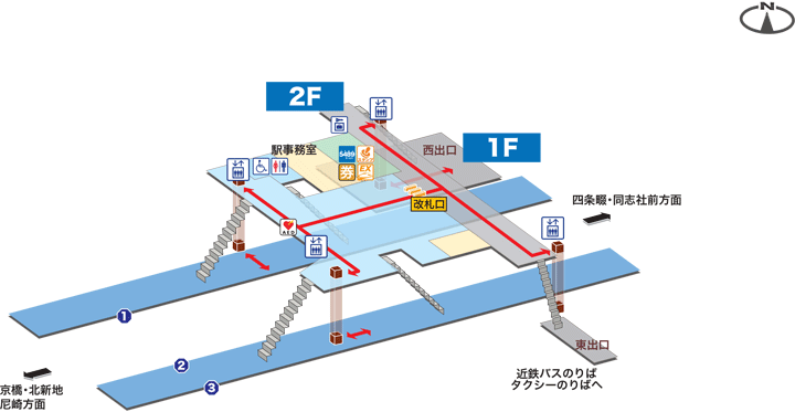 徳庵駅構内図