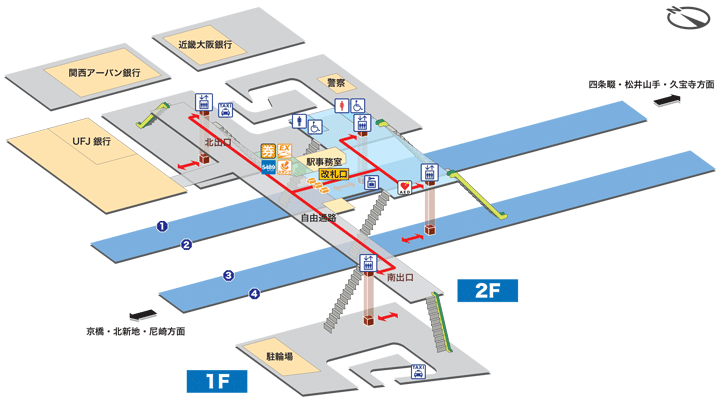 放出駅構内図