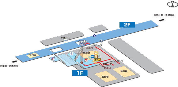 藤阪駅構内図