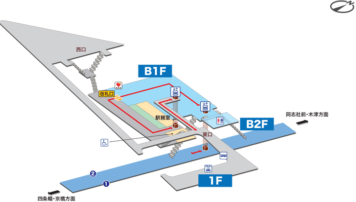 寝屋川公園駅構内図