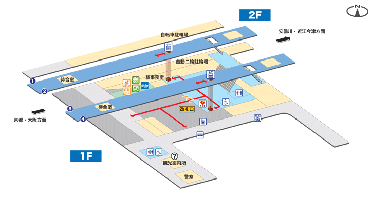 堅田駅構内図