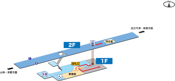比良駅構内図