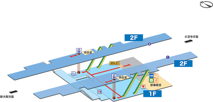 南吹田駅構内図