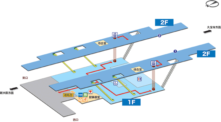 JR野江駅構内図