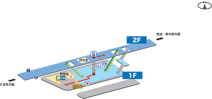 高井田中央駅構内図