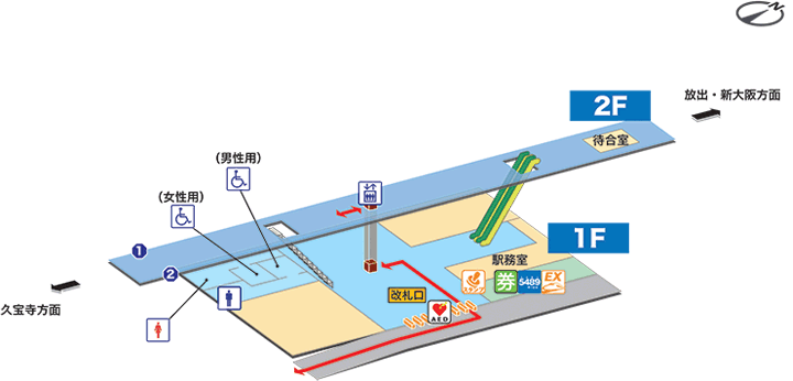 JR河内永和駅構内図