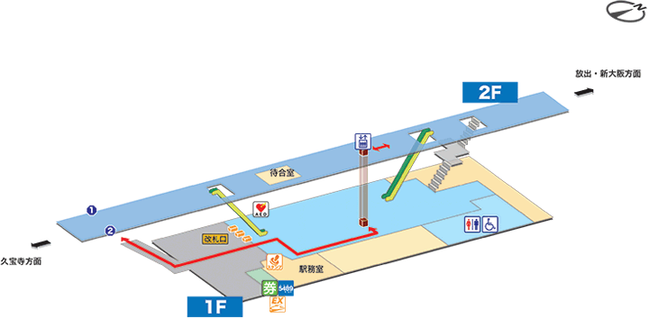 JR俊徳道駅構内図