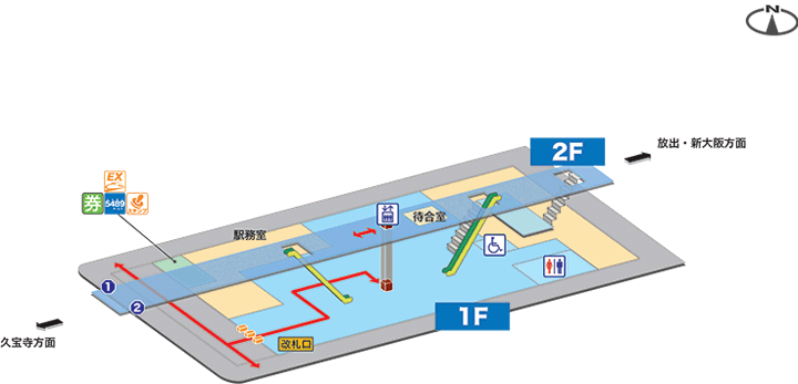 JR長瀬駅構内図