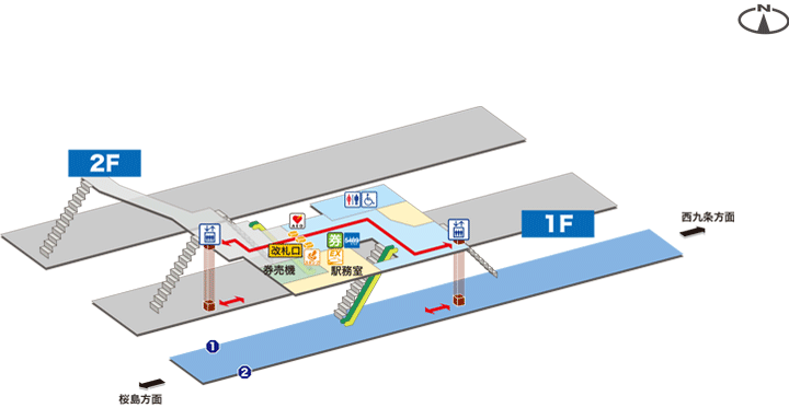 安治川口駅構内図