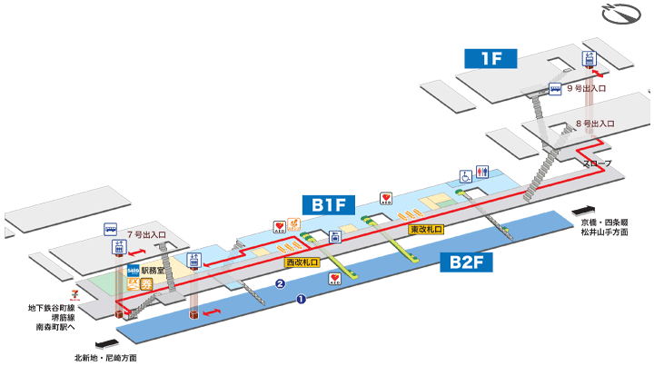 大阪天満宮駅構内図