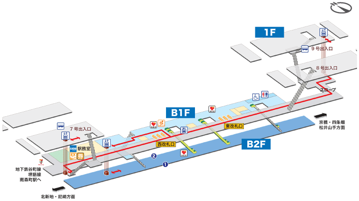 大阪天満宮駅構内図