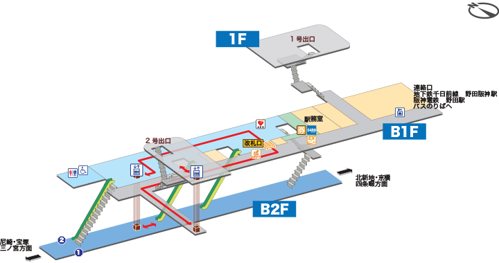海老江駅構内図