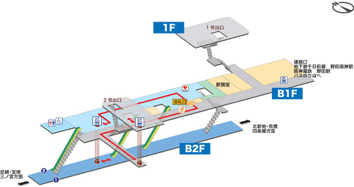 海老江駅構内図