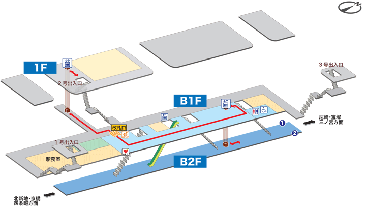 御幣島駅構内図