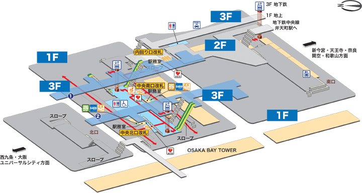 弁天町駅構内図