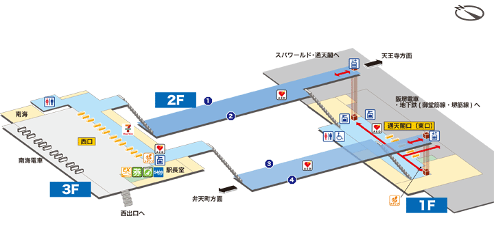 新今宮駅構内図