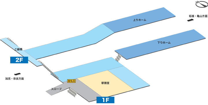 月ケ瀬口駅構内図