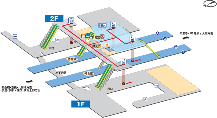 木津駅構内図